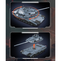 Liangjun mainan Puzzle seri militer, cetakan King 20036 1192 buah abrams-x tangki bangunan blok hadiah ulang tahun