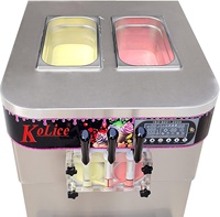 Nouvelle machine à crème glacée molle et gelato professionnelle à grande capacité, certifiée ETL, 2-en-1, saveurs mixtes, en acier inoxydable, avec distributeurs transparents