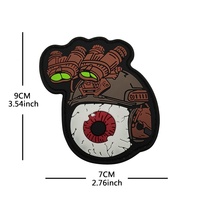 Patch Crâne 3D en PVC, Badge Tactique Morale Dessin Animé Anime, Autocollant en Caoutchouc Résistant à l'Usure avec Crochet Latéral Unique pour Vêtements Tendance Urbaine