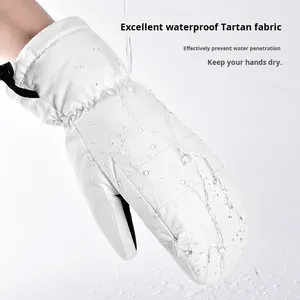 Gants de ski d'hiver pour hommes et femmes, doublés <span class=keywords><strong>polaire</strong></span>, imperméables, cinq doigts, compatibles écran tactile, personnalisables - Product Image 4