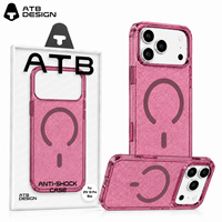 Coque de téléphone magnétique transparente colorée ATB en gros pour iPhone 17 18 Pro, coque PC TPU personnalisable avec logo