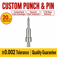 Aiguille de poinçonnage multi-étapes M2 SKH51 1.3343 personnalisée à pointe fine en acier rapide, affûtée avec précision, pour système d'éjection de moule