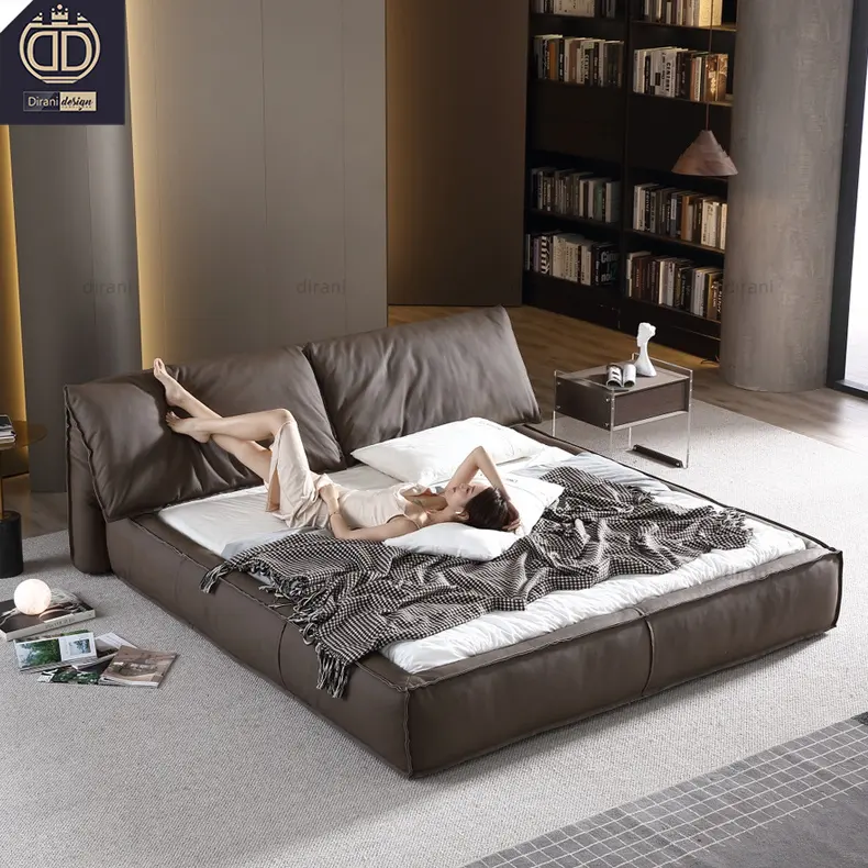 wholesale baxter casablanca Italian bed soft leather bed frame king size modern genuine leather beds luxury modern
