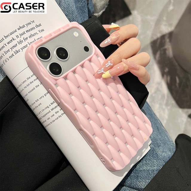 3D Woven Hollow Heat Dissipation Phone Case for iPhone 18 17 Pro Max 16 15 14 13 Soft Silicone Shockproof Breathable Grid Cover