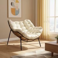 Fauteuil inclinable et pliable moderne en fer forgé, design épuré, pour balcon et usage domestique