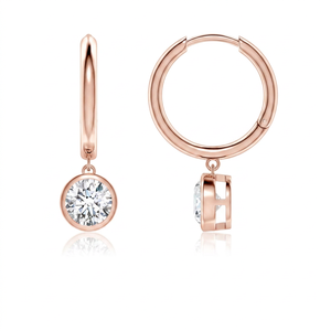 2 Ct Lab Grown Diamond Drop <b>Hoop</b> <b>Earrings</b> 925 Sterling <b>Silver</b> & 14K <b>Solid</b> Gold OEM ODM Wholesale Supplier - Product Image 3