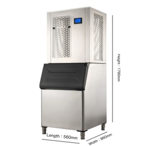 Machine à glace Flaker 300kg par jour Machine à glaçons refroidie à l'eau Capacité de stockage de glace commerciale 200kg - Product Image 6