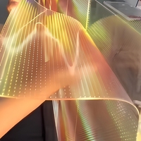 Écran LED holographique flexible P6.25, film LED haute transparence, adhésif pour fenêtre en verre, affichage LED intérieur, mur vidéo holographique 3D
