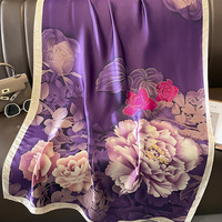 Foulard en Soie Tendance 180*90cm, Bandana 2026, Longue Écharpe Imprimée Paysage, Châle de Luxe en Soie