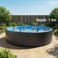 Runder Aufblasbarer Swimmingpool mit Großer Kapazität für Garten und Outdoor, Oberirdischer Pool für Familien-Sommerunterhaltung