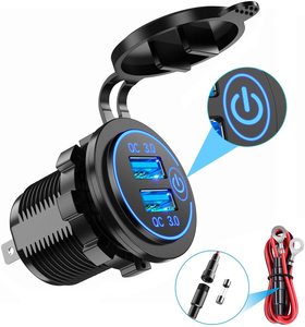 12V không thấm nước nhanh chóng phí 3.0 USB sạc Ổ cắm ổ cắm điện với cảm ứng chuyển đổi cho cho Marine thuyền xe máy xe tải - Product Image 1