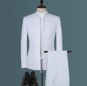 Printemps et automne nouveau costume pour hommes Version coréenne minceur Zhongshan robe robe costume <span class=keywords><strong>ensemble</strong></span> <span class=keywords><strong>trois</strong></span> pièces <span class=keywords><strong>ensemble</strong></span> - Product Image 3