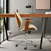 Chaise de bureau ergonomique moderne pour patron, réglable en hauteur, pivotante, avec assise en contreplaqué courbé et revêtement en cuir PU SF SF-9032