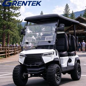 Carrito de golf eléctrico de 4 plazas con batería de litio, elevado para terrenos accidentados, para excursiones al aire libre. - Product Image 1