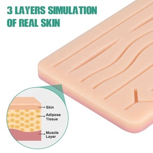 Silicone sutura pelle pratica Pad con maglia per sutura formazione pelle umana Repli - Product Image 6