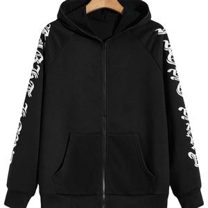 Sweat-shirt à capuche zippé pour homme, hiver, avec design imprimé numérique personnalisé, 100% coton molletonné, confortable - Product Image 1