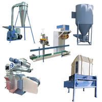 Machine à fabriquer des aliments pour animaux de ferme en acier inoxydable électrique 1-2t/h, ligne complète de production de granulés d'aliments pour animaux, utilisation agricole