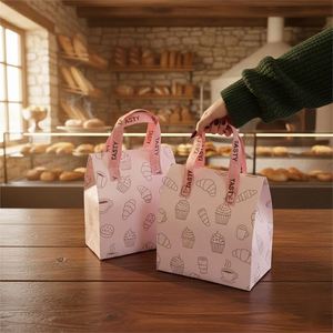 Bolsa de Transporte para Pasteles, Rosa, Ecológica, Reutilizable, Aislada, de Tela No Tejida - Product Image 5