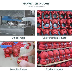 Set di Collane Romantico 'Ti Amo' in Scatola di Rose con Orsacchiotto Abbracciato in Acrilico, 100 Orsacchiotti per Dropshipping per San Valentino - Product Image 3