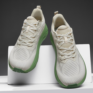 Chaussures de course respirantes en maille pour hommes, semelle épaisse, à lacets, légères, pour la marche quotidienne - Product Image 4