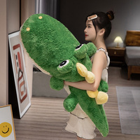 Adorable Coussin Long en Peluche Crocodile, Doux et Rembourré, Poupée Animale Alligator, Coussin de Corps en Peluche Crocodile pour Enfants et Adultes