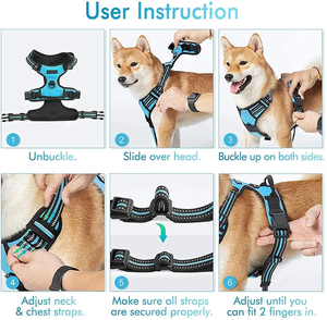 Arnés y Correa para Perro de Nailon Clásico, Personalizado OEM, de Alta Calidad, Transpirable, con Acolchado Suave, Sin Tirones, para Perros Medianos y Grandes - Product Image 2