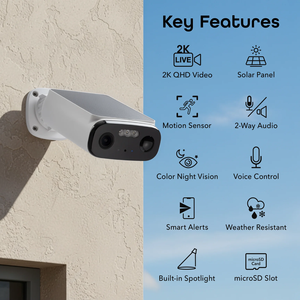 Caméra solaire intelligente Tuya Smart APP 2K+ (lot de 2) <span class=keywords><strong>5MP</strong></span> - Product Image 3