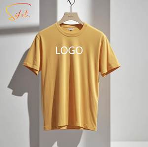 Sifot gros vêtements personnalisés lourds 100% bambou broderie Photo coupe et coudre T-shirt maille - Product Image 1