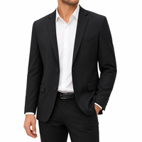 Veste de costume professionnelle à deux boutons, revers cranté, coupe classique, en coton antibactérien, plusieurs couleurs unies, uniforme de personnel, blazer personnalisé