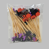 100 pièces créatif drôle Halloween décoration bambou brochette jetable Cocktail bâton fruits fourchette barre outils