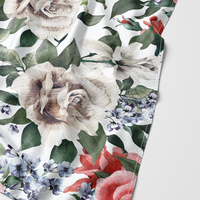 Tissu tricoté en polyester imprimé à motifs pour vêtements de détente, 170 GSM, tricot extensible doux, commande en gros