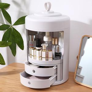 2022 New Arrival Large Capacity Classified Storage Portable Rotating Makeup Storage Box with Hidden Case