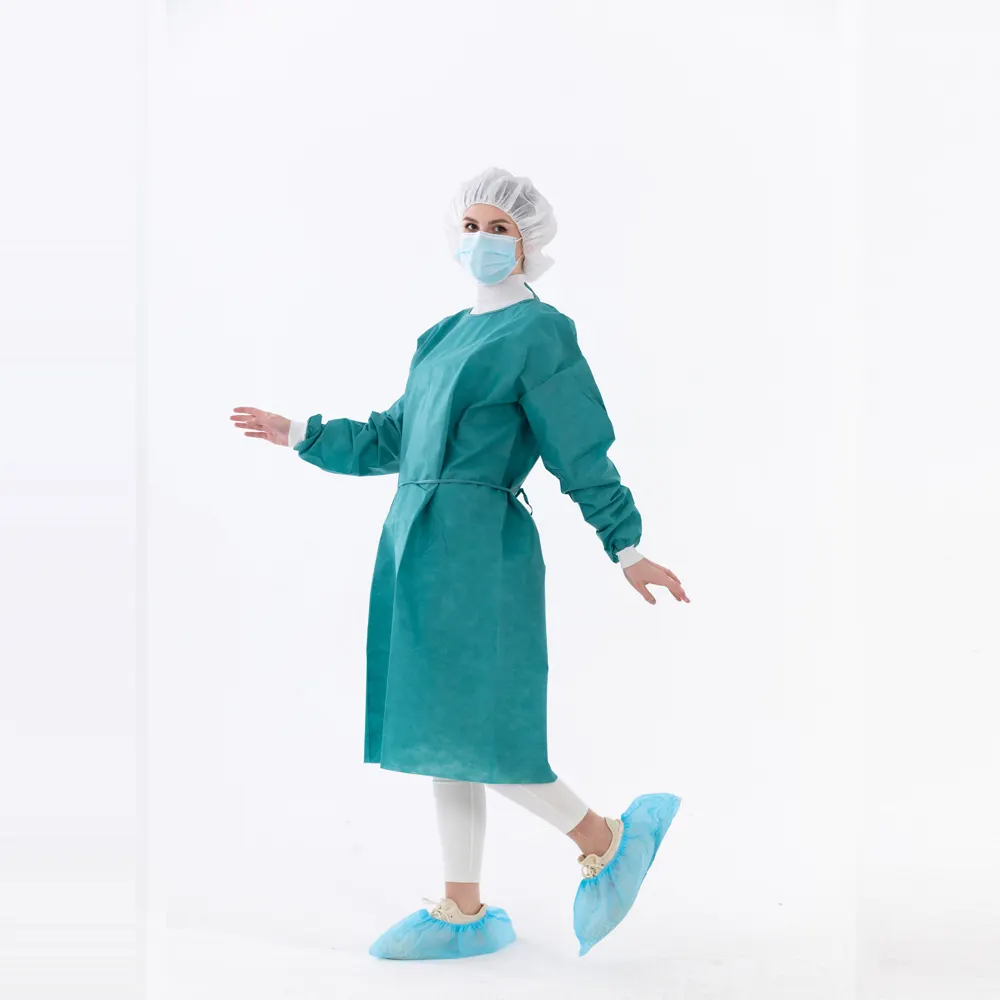 45g SMS disposable isolation gown pp sleeve medical gown