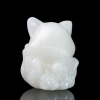 Fabriqué à la main naturel guérison cristal gemme Calcite neuf queue renard mascotte Statue gravé sculpture pour la décoration de la maison