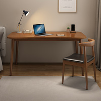Escritorio de Oficina Moderno Minimalista Nórdico Japonés, Mesa de Estudio de Madera Maciza y Metal, Mesa de Escritura para Apartamentos Pequeños, Uso Familiar y de Oficina