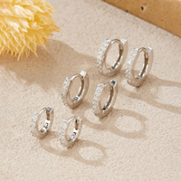 FUAMAY 2025 Bijoux minimalistes Argent 925 Zircon multi-tailles Boucles d'oreilles créoles pour femmes Port quotidien