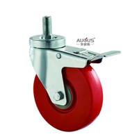 Roulettes en polypropylène (PP) de style coréen, haute pureté, rouges, en PVC/PU, de 3, 4 et 5 pouces, pour machines industrielles, conformes aux normes internationales