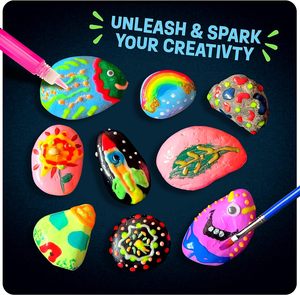 Paint Your Own Stepping <b>Stones</b> for Kids Craft Kit DIY Drawing Arts Safe and Non-toxic Paint <b>Painting</b> Kit for Kid - Product Image 2