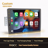 Autoradio Android BQCC 9" 10" Single Din avec écran tactile, Carplay, FM, BT, lecteur multimédia, aide au recul, commande vocale AI, stéréo DVD pour véhicule