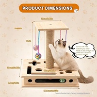 Jouet interactif pour chat en bois massif, à usage intérieur, griffoir et boîte labyrinthe de puzzle pour l'auto-entretenissement des animaux de compagnie