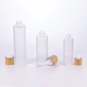 Transparante Matte Transparante Matte Fijne Mistpomp Spray Parfum Cosmetische Glazen Fles Met Bamboe Tpo