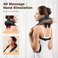 Masajeador Eléctrico Inalámbrico 3D para Espalda, Dispositivo de Masaje Shiatsu Profundo con Calor, Manos Libres, Masajeador Eléctrico Inteligente para Hombros y Cuello