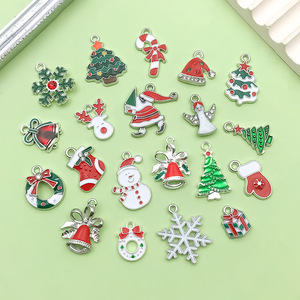 Christmas Alloy Pendant Mix Snowflake Bell Reindeer Santa DIY Jewelry Accessories Zircon Charm For Bracelet Necklace - Product Image 4