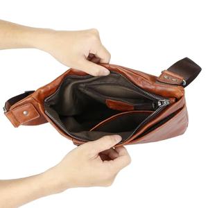 Sacs de poitrine AndoBag en cuir véritable vintage pour hommes, sacs à bandoulière rétro pour les déplacements quotidiens, sac à main 1630 - Product Image 6