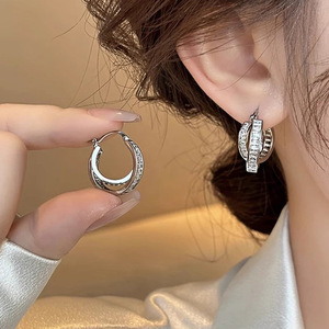 Orecchini a Doppio Cerchio per Donne, Eleganti Accessori per Orecchie da Indossare Quotidianamente - Product Image 2