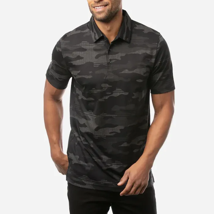 3D Camo Tactical Black Uniform Men's Polo Shirts