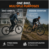 Vélo de montagne en alliage d'aluminium avec cadre MTB, 24 vitesses Shimano, léger, pour adultes, pour la conduite en plein air et les trajets quotidiens