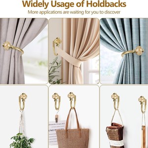 U Shape Wall <b>Hook</b> Imitation Gold Resin Wood Fiberglass Durable Traditional <b>Curtain</b> Hardware 45cm - Product Image 5