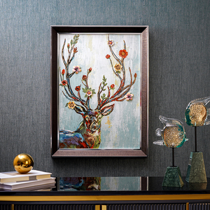 RORO, decoración moderna <span class=keywords><strong>de</strong></span> lujo, esmalte <span class=keywords><strong>de</strong></span> madera, decoración <span class=keywords><strong>de</strong></span> <span class=keywords><strong>Navidad</strong></span>, ciervo <span class=keywords><strong>de</strong></span> la suerte, pintura <span class=keywords><strong>de</strong></span> pared, pintura mural decorativa, 78*58*5cm - Product Image 1
