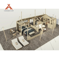 Tente de camping de luxe permanente Kawagebo Kamp (KK) avec membrane et salle de bain intégrée pour 1-2 personnes, idéale pour les resorts et hôtels